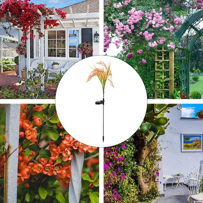 Solar Garden Lights 2pcs Solar Stake Lights Outdoor Decorative Solar Pathway Lights Waterproof Solar Path Lights LED Landscape Lights for Garden Yard Patio Path Walkway
