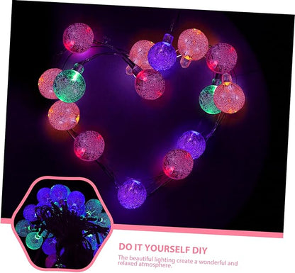 Veemoon 1set Solar String Lights Led Decorative Lights for Patio Garden and Courtyard Bubble Bulbs Energy-Saving Auto Off at Night
