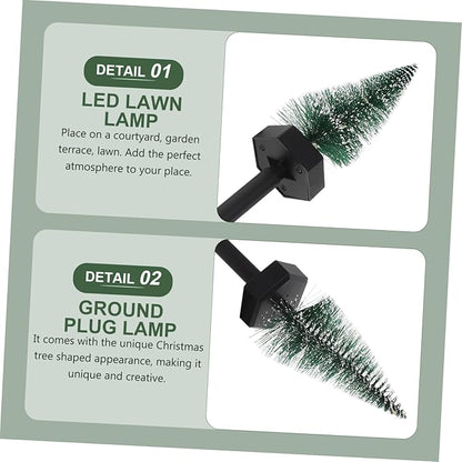Hemoton Solar Christmas Tree Shaped Light Creative Solar Lawn Path Light for Outdoor Holiday Decoration Unique Led Garden Ground Stake for Christmas Atmosphere