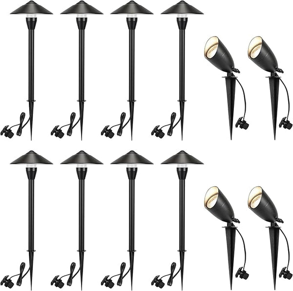 LUTEC 12V Low Voltage Landscape Lighting, Die-cast Aluminum Spot Lights with Connectors, Low Voltage Pathway Lights | Lumora