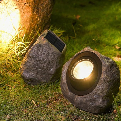IP65 Waterproof Solar Stone Light for Garden Pathway and Patio Outdoor Lighting Featuring Solar Powered LED and Two Adjustable Lighting Modes