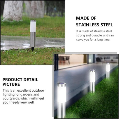 GLEAVI Solar Lawn Lamp Outdoor Waterproof LED Solar Garden Light with White Light for Yard Pathway Landscape Lighting