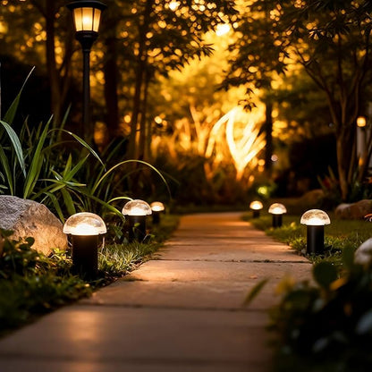 VENUS MANUFACTURING 24Pack LED Landscape Lighting Low Voltage Pathway Lights Outdoor 1.5W 35 Lumen Mushroom Lights Weatherproof Path Lights for Garden, Yard, Walkway, Path, Warm White, 3000K