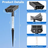 Solar Spot Lights Outdoor Adjustable Beam & PC Light Guide Column, 12 Pack Solar Lights Outdoor Waterproof IP65, 2 | Lumora