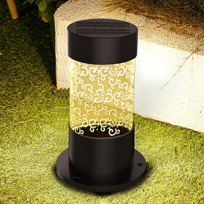 Modern Solar Pathway Light Solar Powered Mini Garden Lights Outdoor IP65 Waterproof Lawn Lamp LED Landscape Bollard Lighting Fixture for Courtyard Pathway Walkway Front/Back Door Decor