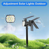 Solar Spot Lights Outdoor Waterproof IP67, 6 Pack - 50 LED Adjustable Solar Powered Landscape Spotlight with 3 | Lumora