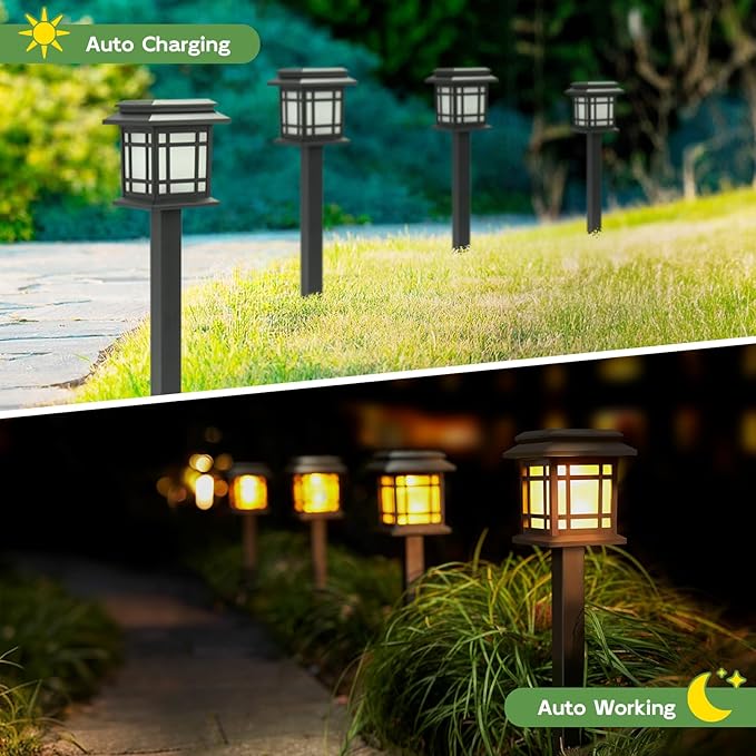 Dream Master Solar Lights Outdoor Waterproof，10 Pack LED Solar Garden Lights，Corrosion Resistant ABS Material Soalr Pathway Lights for Garden, Landscape, Yard, and Pathway Decor