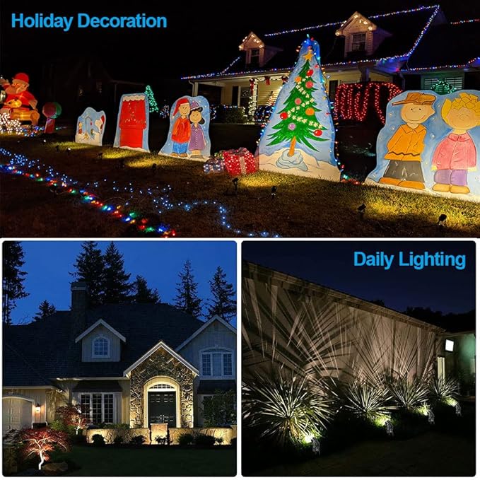 ALOVECO Landscape Lighting 1800LM 12V Low Voltage Landscape Lights Kit with Transformer and 69FT Cable IP65 Waterproof LED Uplighting Outdoor Spotlights for Yard House Tree Garden 6 Pack Warm White