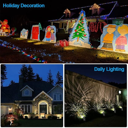 ALOVECO Landscape Lighting 1800LM 12V Low Voltage Landscape Lights Kit with Transformer and 69FT Cable IP65 Waterproof LED Uplighting Outdoor Spotlights for Yard House Tree Garden 6 Pack Warm White