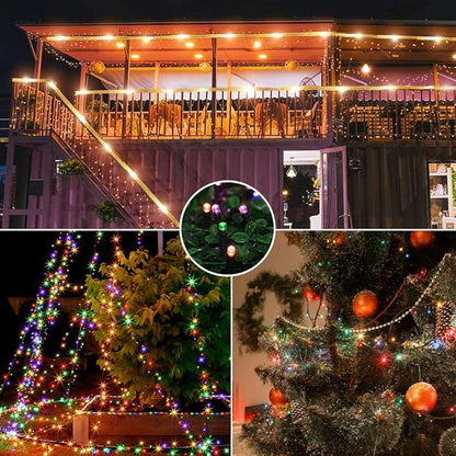 Chuya 300LED Dual Color Changing Christmas Tree Lights,Warm White to Multi Color,End-to-End Plug 9 Modes,105ft Outdoor Indoor String Lights for Christmas Holidays Party Wedding Decoration (Pack of 2)