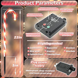 Solar Christmas Decorations Outdoor: 12 Pack 8 Blinking Models Waterproof Red Candy Cane Lights - 21" Santa Claus | Lumora