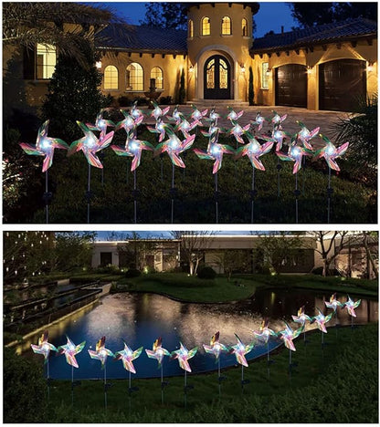 Ulalaza 2PCS Garden Solar Lights Multi-Color Changing 4 LED Flower Stake Light Decorative Landscape Lawn Yard Outdoor Lights Length 72mm/3inch