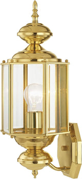 Livex Lighting 2006-02 Basics 1 Light PB Outdoor Wall Lantern, Polished Brass | Lumora