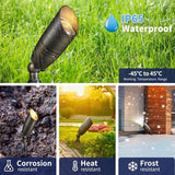 Gardenreet Brass Landscape Lighting Kit (4 Pack LED Spotlights) with 75W Low Voltage Transformer and Mechanical | Lumora