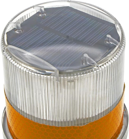 PENCK Solar LED Warning Light Waterproof Driveway Lights Flashing Barricade Light Road Construction Safety Signs Flash Traffic Marina Dock Barge Boat Safety Beacon Light Yellow