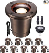 Gardenreet In Ground Landscape Lighting Low Voltage - Brass Ip67 LED Well Light, 12V Hardwired Outdoor Inground | Lumora