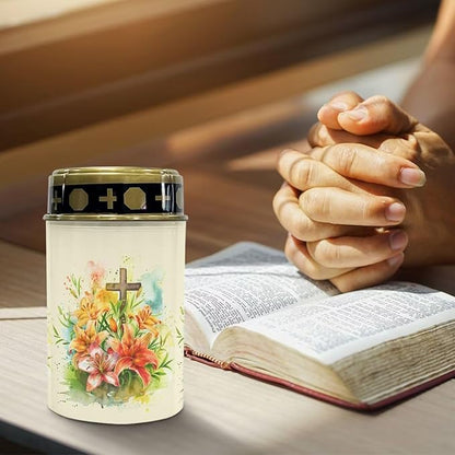 ZOUTAIRONG Solar Glass Cross Garden Stake Light, 2 Pack Cemetery Decorations for Grave Outdoor Lights, Cross Memorial Gifts for Mother, for Christmas Garden Lawn Yard Patio Decor Pathway Lights