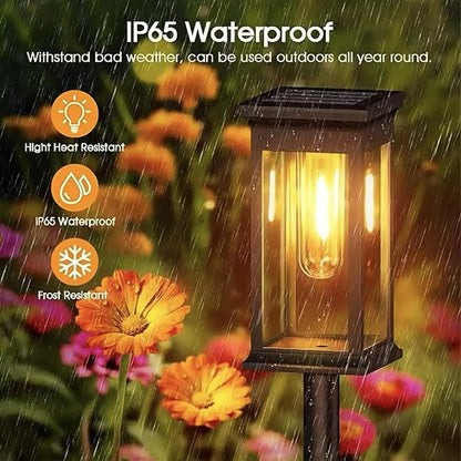 Outdoor Solar Lights, Path Lights Waterproof, Garden Lights, 4-Pack Landscape Lighting for Garden Walkway Sidewalk Backyard Lawn Yard Decoration (Warm White)