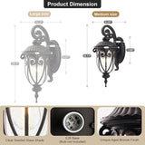 18 Inch Outdoor Porch Light with Wall Mount, Antique Bronze Exterior Wall Sconce Lantern for Garage, Vintage Outer | Lumora