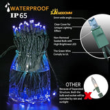 50 Count Blue Christmas Lights 25ft 5mm Blue String Lights, Outdoor & Indoor, Waterproof, Green Wire Mini String | Lumora