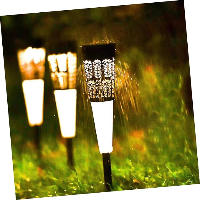 Lurrose 6pcs Solar Garden Stake Lights, Warm Colorful Projection Pathway Lamps, Solar Powered Outdoor Yard Decor for Patio and Lawn Lighting