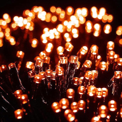 AmyHomie 300LED Orange Christmas String Lights with 8 Modes, Waterproof Fall Lights Outdoor Indoor Fall Decor Fairy String Lights for Party, Thanksgiving Day, Holiday Decoratio
