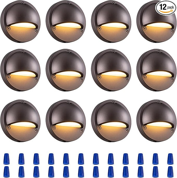 LED Low Voltage Deck Lights 3.74 Inch Landscape Lighting Fence Lights 2700K 180LM 12-24V AC/DC Aluminum Oil Rubbed | Lumora