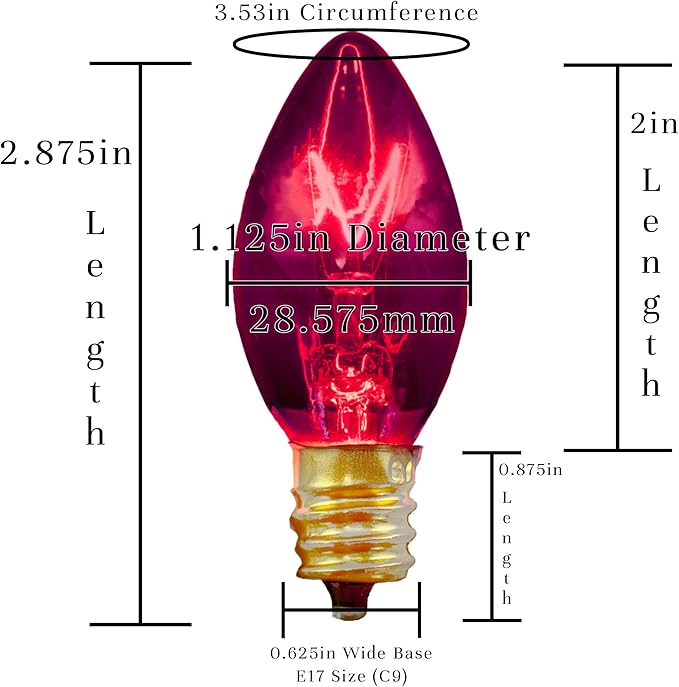 EST. LEE DISPLAY L D 1902 Indoor ＆ Outdoor String Light C9 Ceramic Christmas Steady Replacement Bulbs E17 Socket | Lumora
