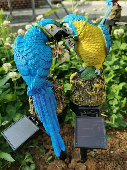 Solar Parrot Garden Lights, Outdoor Decor Figurine Stakes for Patio Waterproof Garden Light Decoration for Walkway Path Landscape Lawn Yard(Blue)