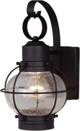 VAXCEL Chatham 12 in. H 1-Light Textured Black Coastal Outdoor Wall Sconce Made of Durable Steel, Clear Seeded | Lumora