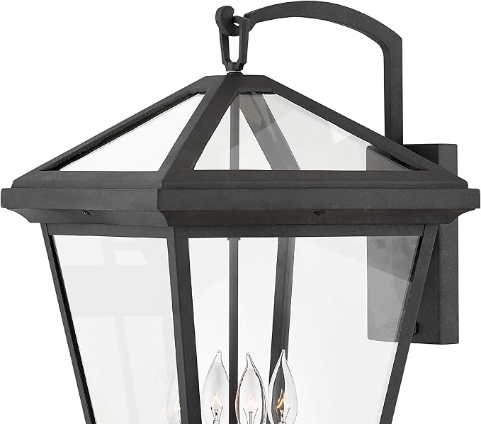 Hinkley Alford Place 2568MB-LL Extra Large Outdoor LED Wall Mount Lantern - Die Cast Aluminum Frame, Sealed Clear Glass, Dimmable - Museum Black