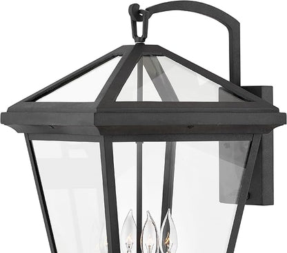 Hinkley Alford Place 2568MB-LL Extra Large Outdoor LED Wall Mount Lantern - Die Cast Aluminum Frame, Sealed Clear Glass, Dimmable - Museum Black