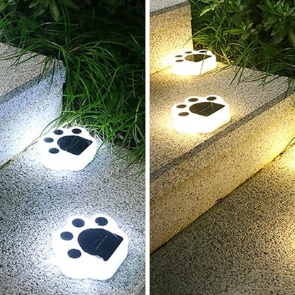Solar Ground Lights LED Cat Paw Garden Solar Lights in-Ground Pathway Lights Outdoor Lamp Warm Lighting for Garden Pathway Lawn Patio Yard Landscape.