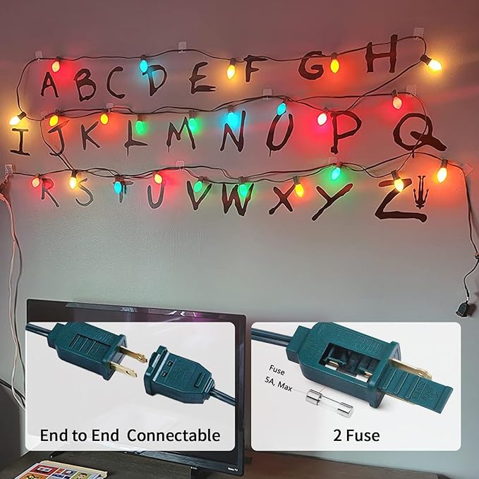 C9 Christmas Lights Outdoor, 25 Ft Multicolor Vintage LED Christmas String Lights for Roofline Xmas Tree Holiday | Lumora
