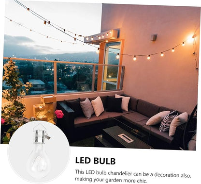 Uonlytech 6pcs Solar Powered Led Bulb String Lights Transparent Warm White Hanging Light Bulb Easy to Install Copper Wire Decoration for Garden Patio Party Home