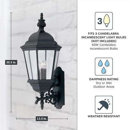 Designers Fountain 2952-BK Value Collection Wall Lanterns, Black