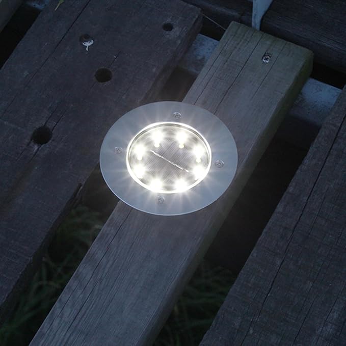 Solar LED Lawn Lamp Waterproof Outdoor Ground Light Solar Pathway Light with 8 LEDs for Garden Yard Landscape | Lumora