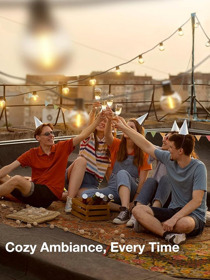 addlon 25FT Outdoor String Lights with 13 Plastic Bulbs, G40 Globe LED, Waterproof, Dimmable, Connectable for Backyard Porch Deck