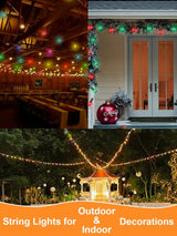 SUNSGNE 50FT Vintage Christmas Lights Outdoor, G40 LED Globe Outdoor Christmas Lights with 27 LED Clear Red Green | Lumora