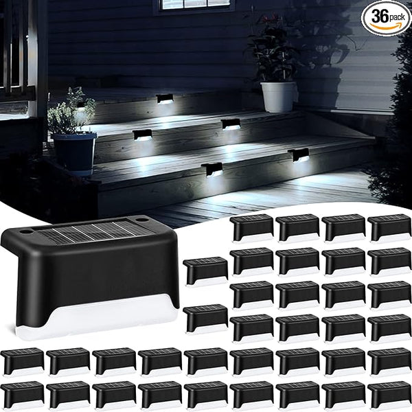 Tuanse 36 Pack Solar Deck Lights Outdoor Step Waterproof LED Stairs Lights Outside Fence Step for Pool Garden Wall | Lumora