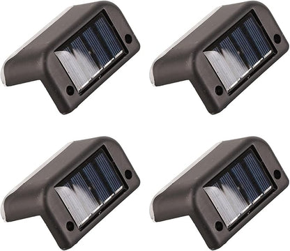 Topyond 4 Pcs Outdoor Lights for Patio Solar Step Light White Lighting Waterproof High Strength Solar LED Deck Light Outdoor Stair Lamp