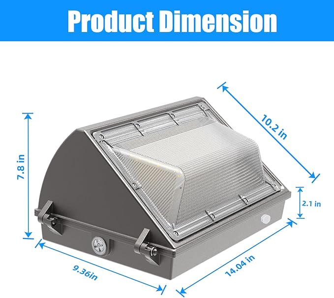 LED Wall Pack Light 150W with Dusk-to-Dawn Photocell, 21000LM 900W HPS/HID Equiv.,5000K Daylight Outdoor Security | Lumora