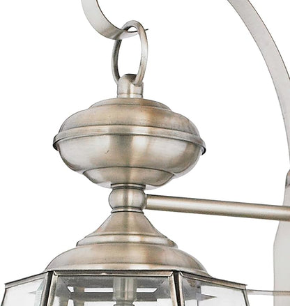 Quoizel Newbury Outdoor Wall Lantern, 23 Inch 3-Light Pewter Wall Sconce, French Country Exterior Wall Lantern Fixture, E12 Base, Clear Glass, Outside Lights for Patio, Porch, Garage or Yard