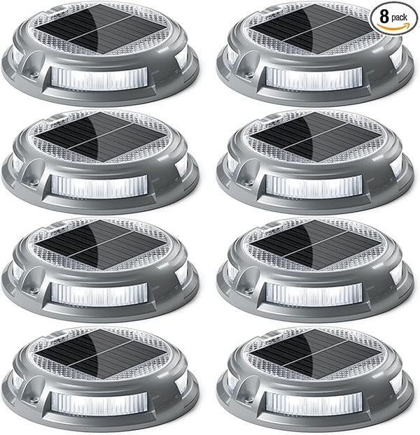 SIEDiNLAR Solar Driveway Lights Outdoor 16 LEDs 9 Modes, Dock Markers Deck Lights Waterproof Warning for Driveway | Lumora