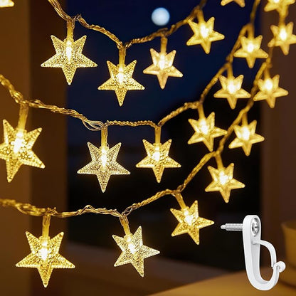 Plug-in Star Light String 33FT 100 Lights with 14pcs Hooks for Indoor Light String Wall Hanging, 8-Mode Star Night Fairy String Lights Can Be Used for Indoor and Outdoor Decoration