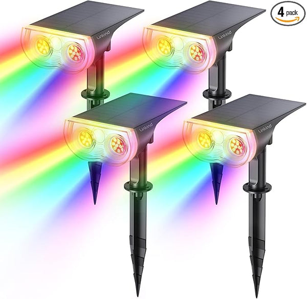 Linkind Solar Lights Outdoor Waterproof IP65, StarRay RGB Solar Spot Lights Outdoor, Color Changing Outdoor Solar | Lumora