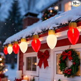 16FT Jumbo Red and White Christmas Lights Outdoor with 10 LED Red and White Bulbs,Jumbo Giant Christmas String | Lumora