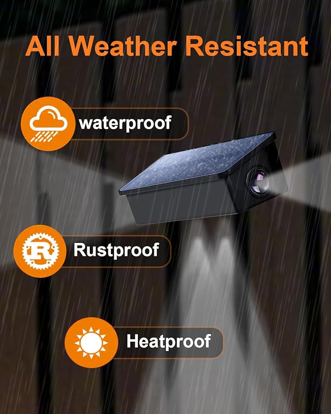 12 Pack 3-Side Solar Fence Lights Outdoor Waterproof with Cool White LED Spot Lens, for Wall, Deck, Patio, Yard | Lumora
