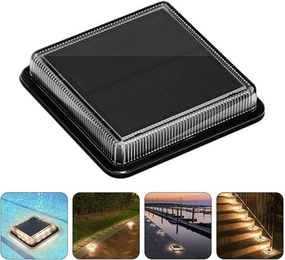 VILLCASE Solar Step Light LED Stair Lamp Waterproof Outdoor Solar Garden Lighting Decorative Landscape Pathway Light for Lawn and Patio