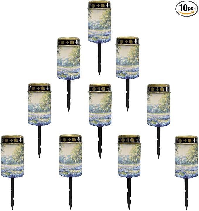 Lavender Solar Garden Lights Outdoor Waterproof Pathway Lights Decorations for Yard Patio Walkway Solar Stake Lights Outdoor Landscape Lighting-Warm White